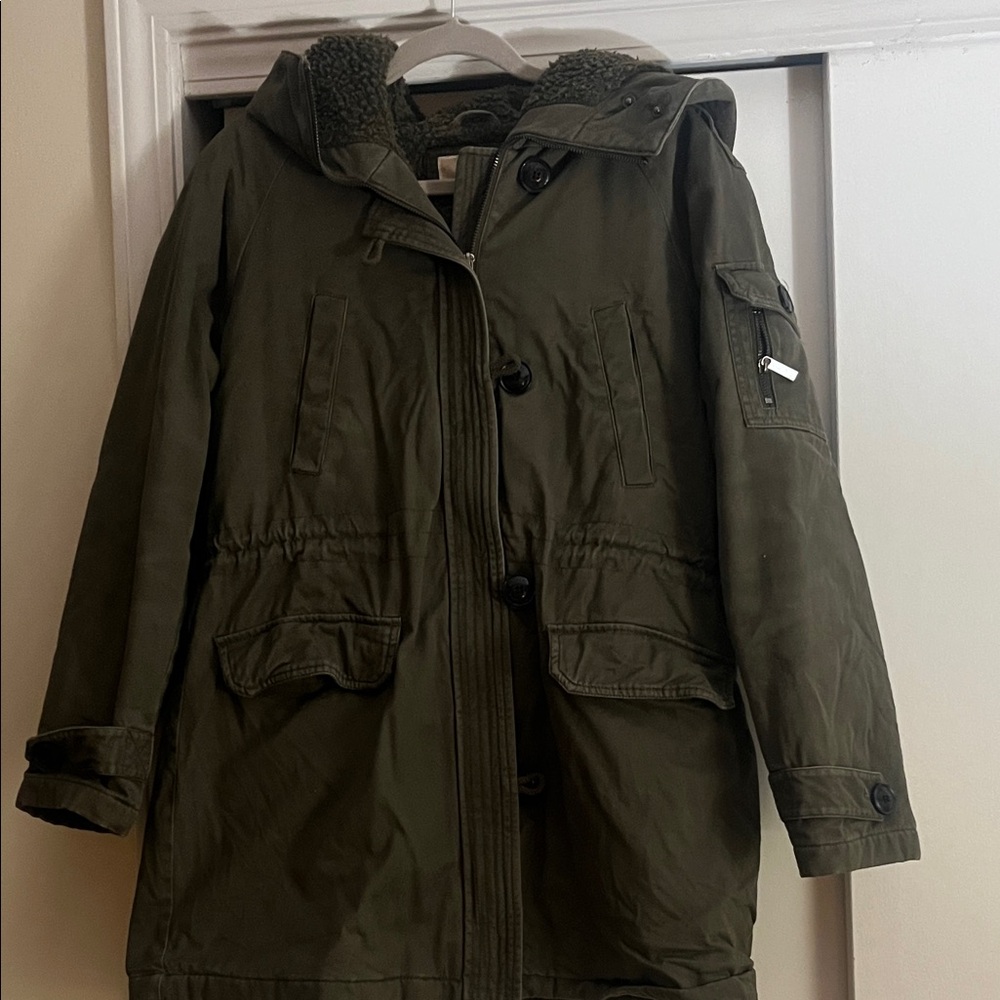 Michael kors Olive Green Hooded Parka Coat
